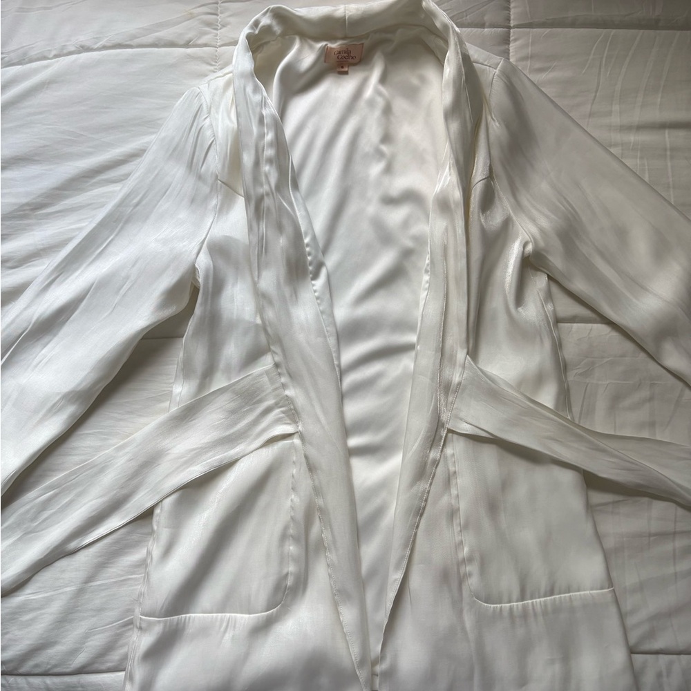 Camila Coelho Light Cream Blazer Style Robe